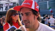 F1 2011 Italy - Fernando Alonso Interview   Onboard Start