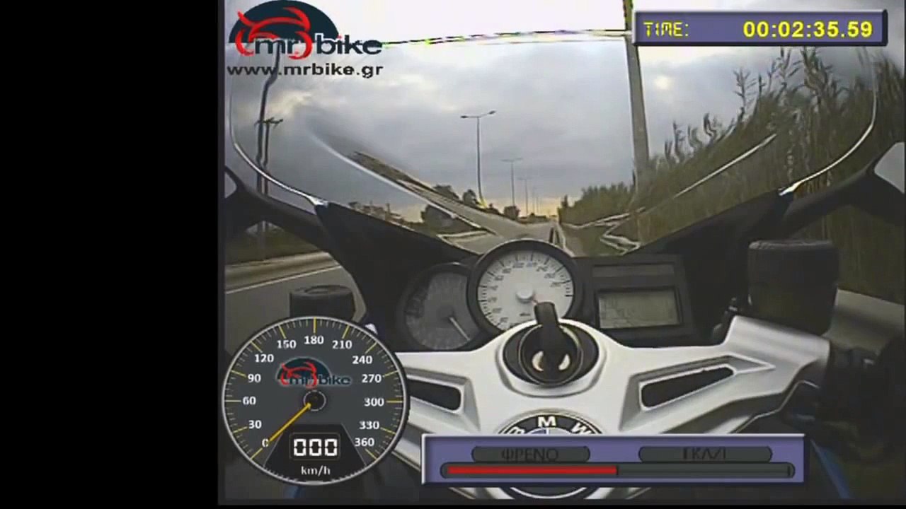 BMW K1300S 0-270km/h test with Video VBox