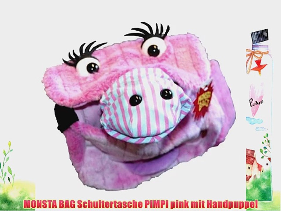 MONSTA BAG Schultertasche PIMPI pink mit Handpuppe!