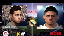FIFA 16 vs PES 16 REAL MADRID Face Comparison