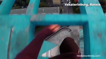 Russian daredevil's death defying stunt [HD]