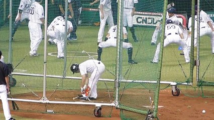西武ドームのアナウンスのいたずら（杉谷拳士選手の打撃練習）
