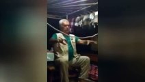 Old man tries magic Trick with hands tied... Almost LOL