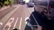 Girl on motorbike crashes into motorbike
