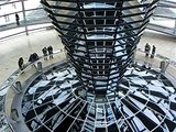 360 Deg of the Reichstag Glass and mirrors dome with spiral walkway - Parliament Berlin Germany