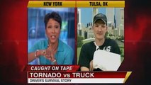 Caught on Tape- Driver Survives Tornado's Wrath, Tractor Trailer Destroyed in Seconds (2011)