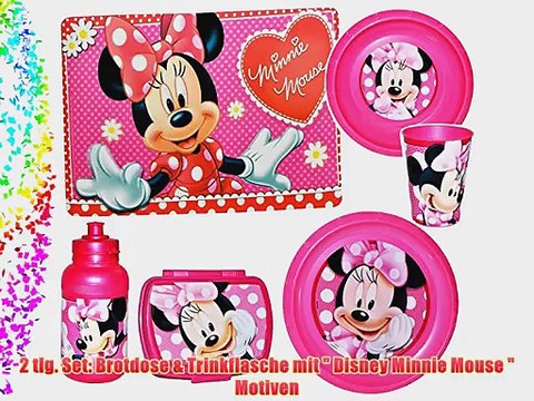 Brotdose Trinkflasche - incl. Name Minnie Mouse - Lunchbox - f?r Kinder M?dchen - Minni