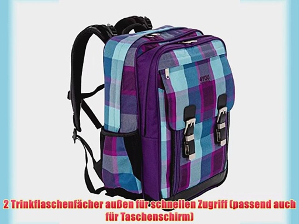 4YOU Schulrucksack Basic Schulrucksack Classic Plus Schwarz (Black) 11430799100