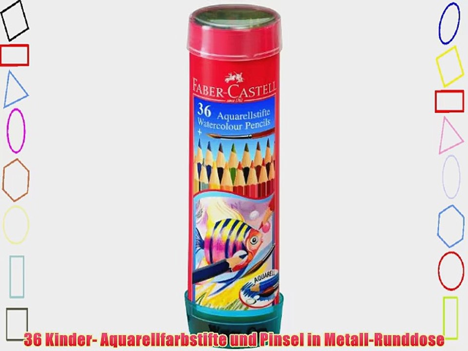 Aquarellfarbstift KINDER-AQUARELL 36 Farben sortiert in Metall-Runddose