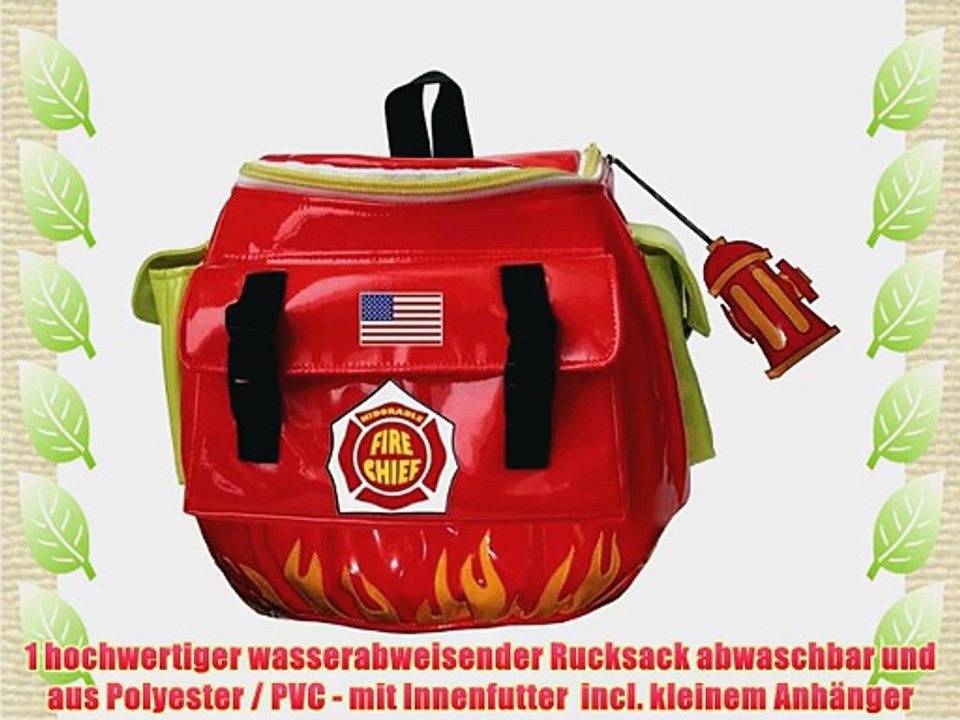 3-D Rucksack Tasche Feuerwehr Kinder wasserabweisend Auto Feuerwehrauto