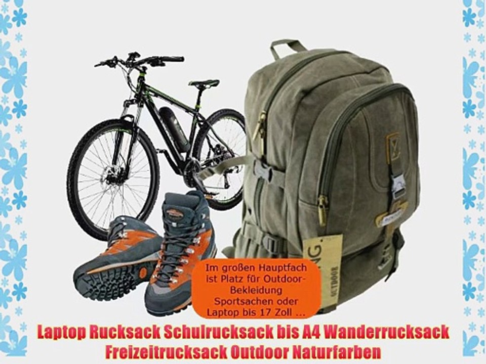 Laptop Rucksack Schulrucksack bis A4 Wanderrucksack Freizeitrucksack Outdoor Naturfarben