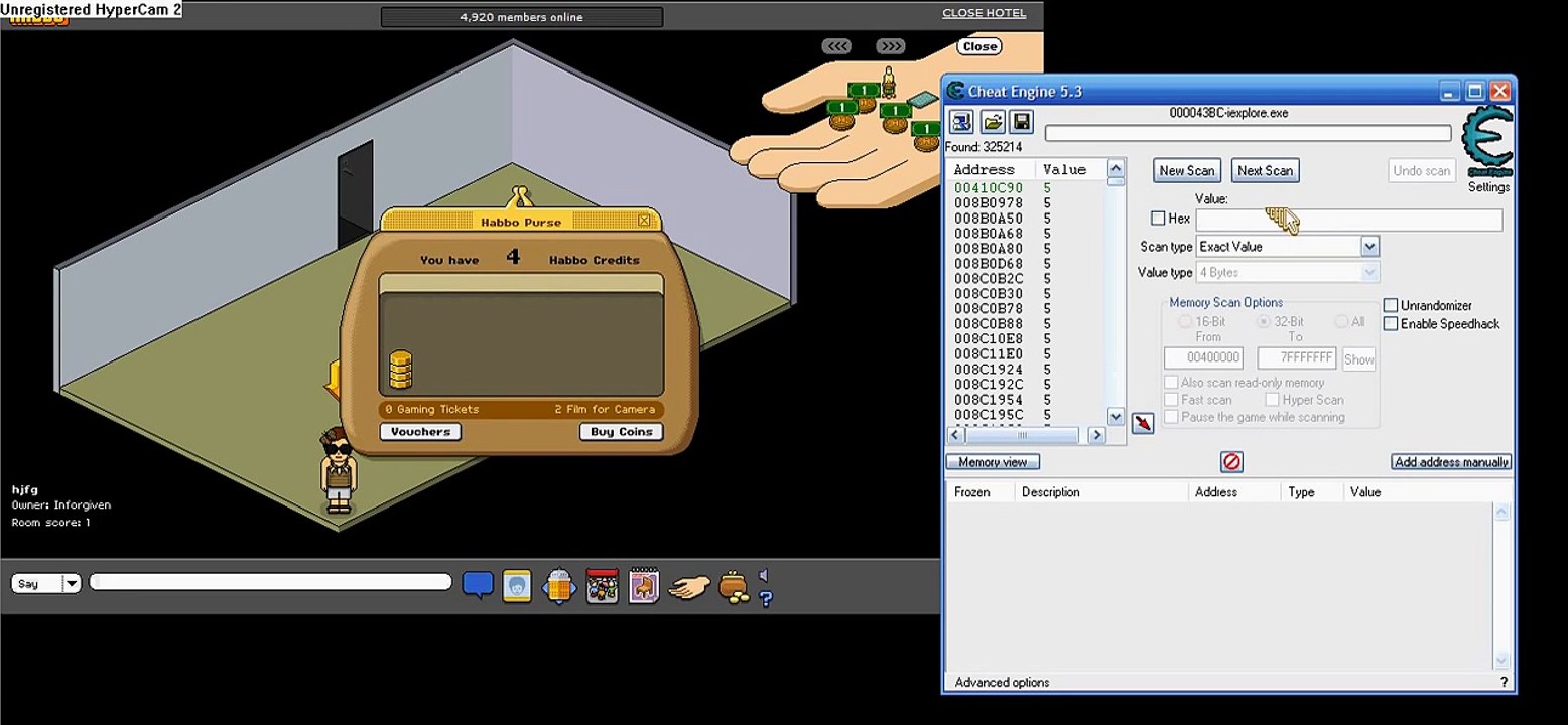 Habbo Cheat Engine Install/Tutorial Coins..