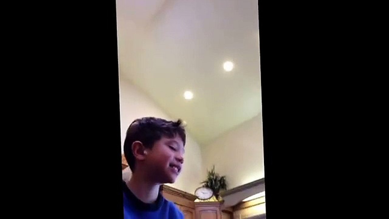 Funny kid telling his dream