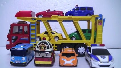 Download Video: 또봇X 카봇 타요 로보카폴리 캐리어카 장난감 Tayo Bus Robocar Poli Tobot Car Carrier Toys