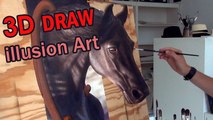 3D painting of a horse / optical Illusion