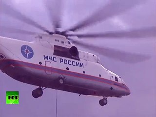 Amazing rescue Bears evacuated by helicopter in flood-hit Russia's Far East