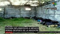 Llegan diplomáticos a identificar asesinados en Tamaulipas, Calderón promete medidas