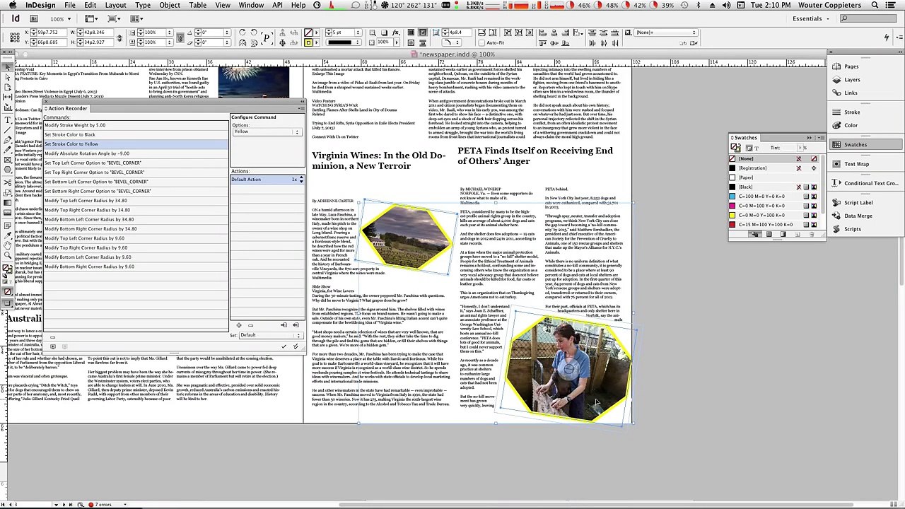 Action Recorder for InDesign! Record once, repeat forever. Supports