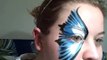 Blue and Yellow Butterfly Face Painting by Ashley Pickin