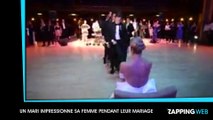 Un marié éblouit sa femme avec une danse de folie lors de leur mariage