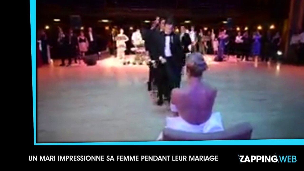Un marié éblouit sa femme avec une danse de folie lors de leur mariage