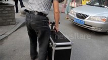 Man invents motorised suitcase