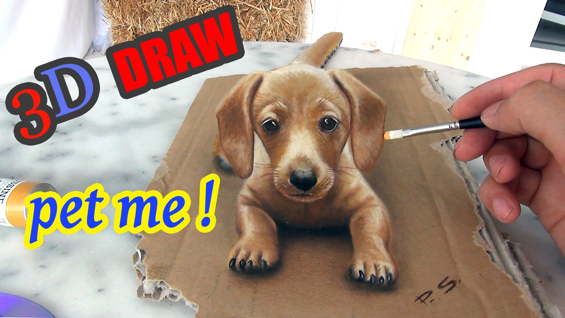 How To Draw A 3d Dog