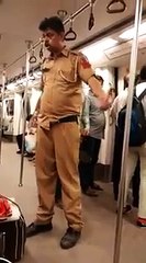 Indian police man  caught drunk in public