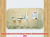 Officina Alessi Set of Soft Cheese Knives with Boxwood Handles Grey
