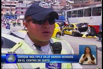Siete heridos dejó un choque múltiple en el sur de Quito