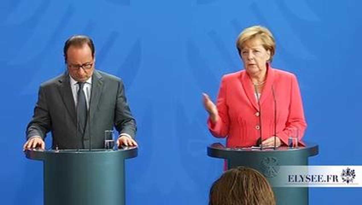 Conférence de presse conjointe avec la chancelière Angela Merkel au sujet des migrants
