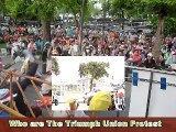 Thai Police using a Long Range Acoustic Device LRAD destroy theTriumph Union Protest