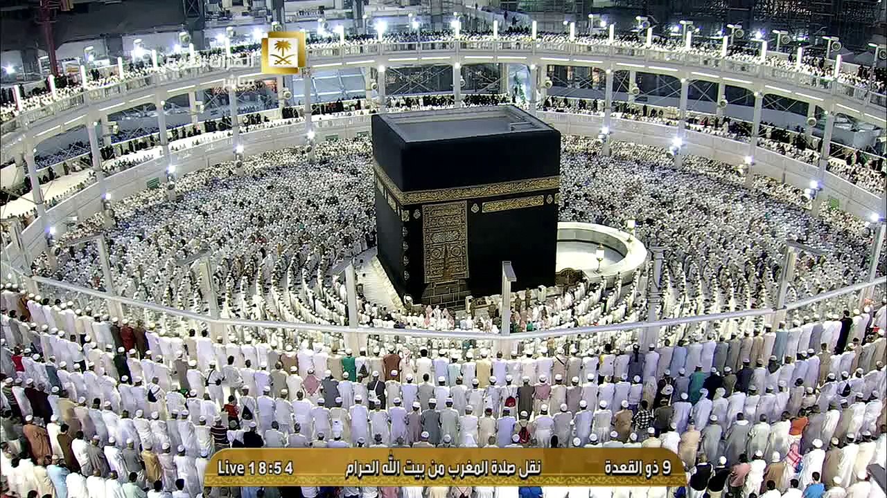 صلاة المغرب من المسجد الحرام الاثنين 9-11-1436...
