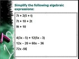 Simplifying Algebraic Expressions