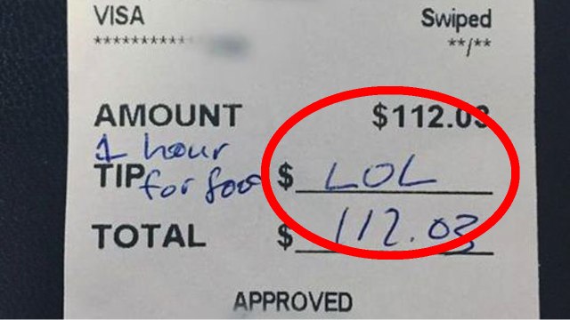 Diners Write LOL On Receipt Instead Of Tip | What's Trending Now