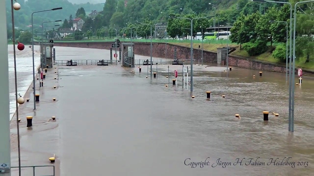 Hochwasser 2013 - Neckarhochwasser Heidelberg 1. / 2.6.2013
