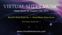 Mozart's Easy Duets No. 1 for trumpet and Tuba - Sheet Music Video Score