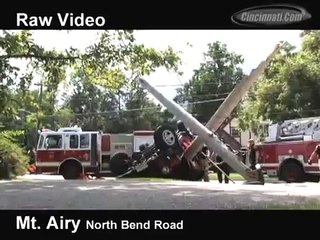 Pole Severed, Woman Injured