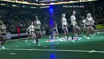 Football Player joins cheerleaders for amazing dance