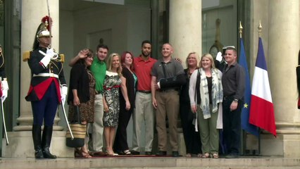 French president awards train heroes Legion d'Honneur