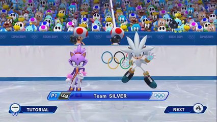 Mario and Sonic at the Sochi 2014 Olympic Winter Games Silver and Blaze Skating figure pairs