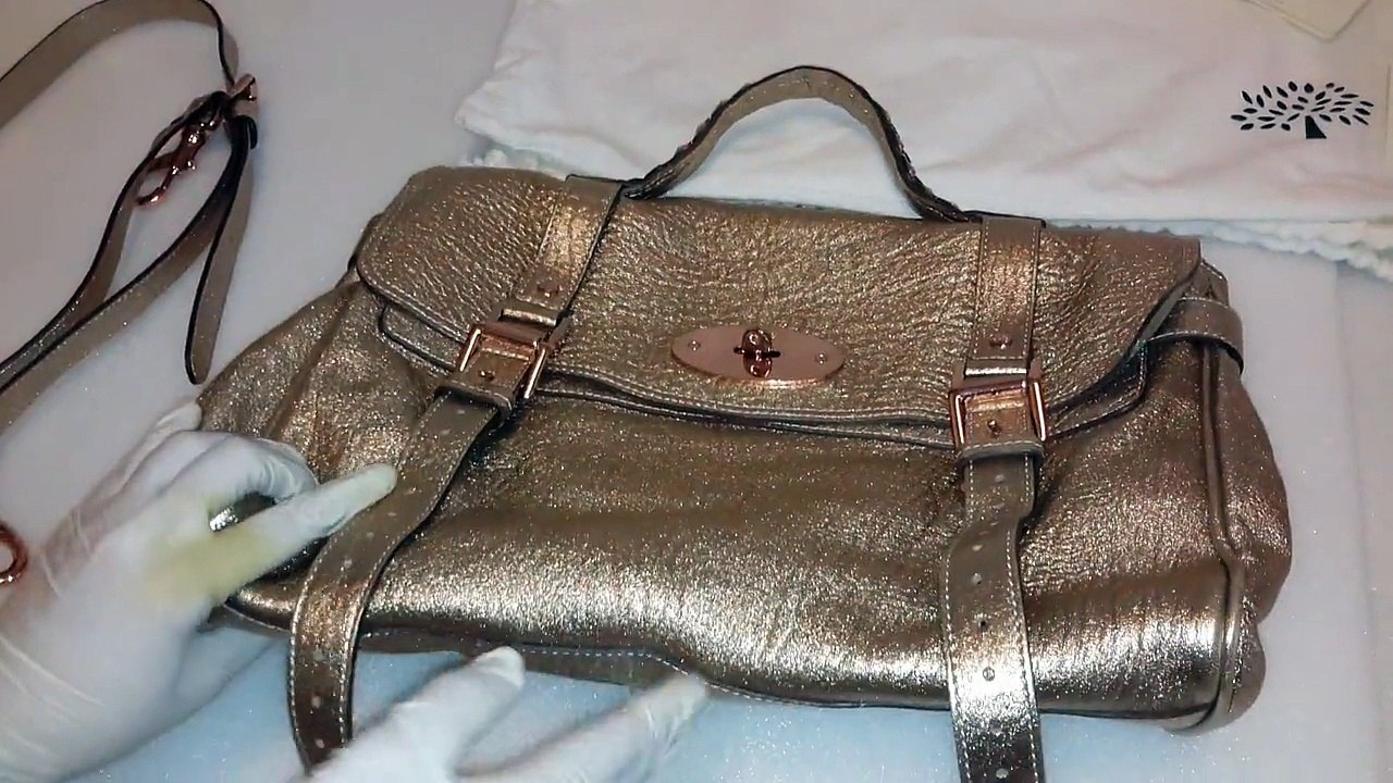 กระเป๋ามัลเบอร์รี่ Mulberry Oversized Alexa Grainy Metallic Leather Used Like New มือสองของแท้ - พร้อมส่ง ราคา39900บาท