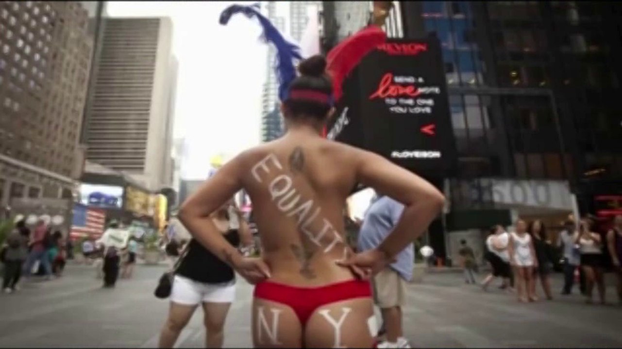 Topless  protesters take over New York and 60 other cities for  free the nipple campaign - News9