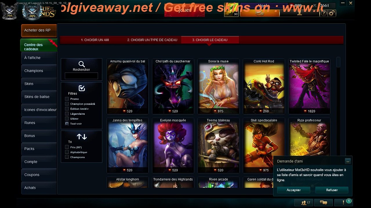 LolGiveAway Live (REPLAY) (2015-08-25 16:40:22 - 2015-08-25 16:43:30)