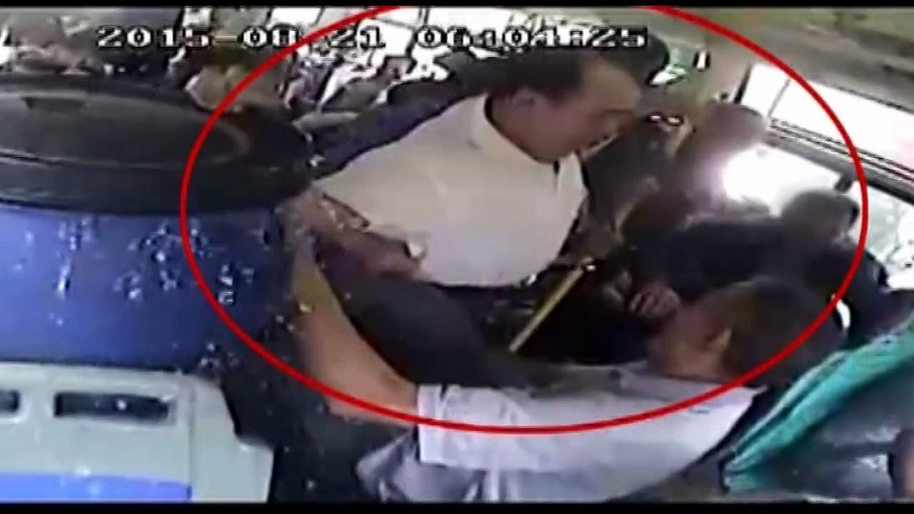 Angry passenger causes bus crash by kicking driver
