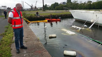 Le Boëdic, 24 mètres de long, a coulé dans le canal de Caen