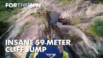 Insane 59 meter cliff jump