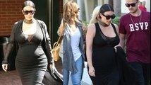 Kim Kardashian trägt ein sexy Kleid zum Frühstück