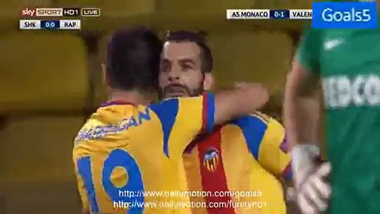 Alvaro Negredo Goal AS Monaco 0 - 1 Valencia Champions League 25-8-2015