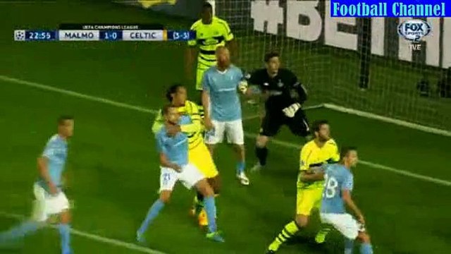 Markus Rosenberg Header Goal - Malmo FF vs Celtic 1-0 *25.08.2015
